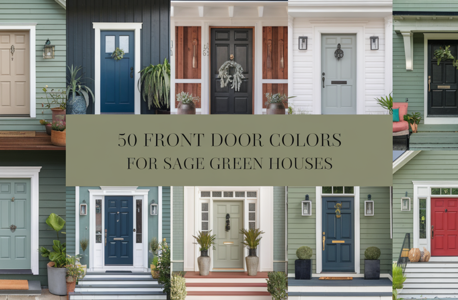 50 Stunning Front Door Color Ideas for Your Sage Green House