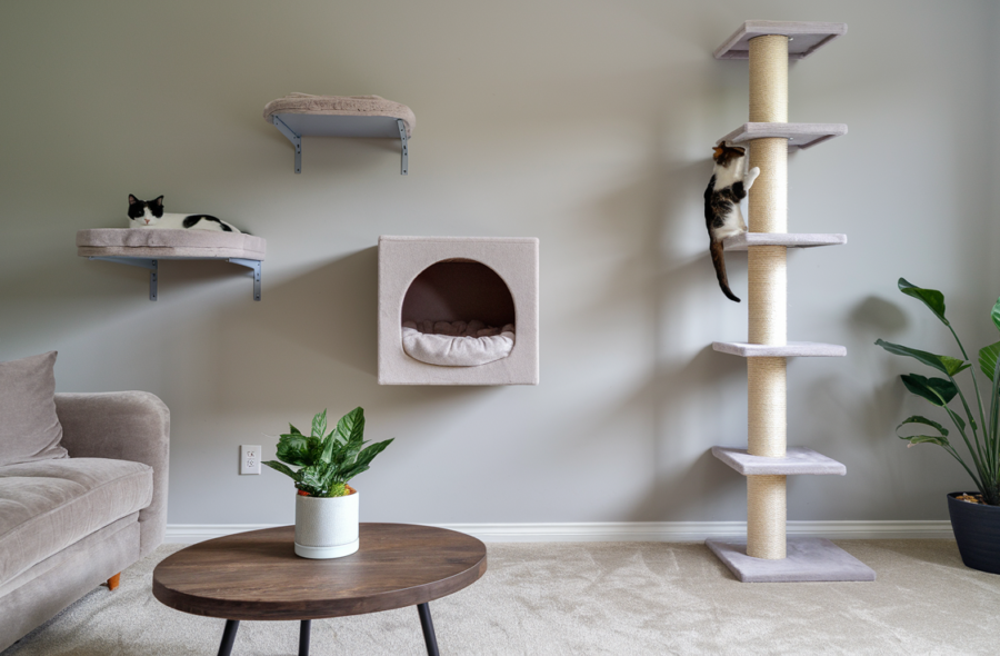 Discover 27 creative ways to make space for your cats, blending functionality with stylish home design.